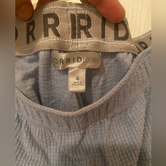 blue waffle knit lounge pants - Picture 4 of 4